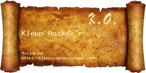 Klepp Oszkár névjegykártya